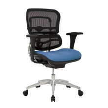 Load image into Gallery viewer, WorkPro 12000 Series Ergonomic Mesh/Premium Fabric Mid-Back Chair, Black/Sky, BIFMA Compliant