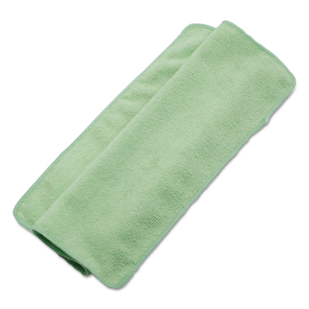 Boardwalk Lightweight Microfiber Cleaning Cloths, 16in x 16in, Green, Pack Of 24 Cloths