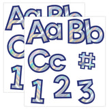 Carson Dellosa Education EZ Letters, Sparkle + Shine Holographic Silver/Navy, 219 Pieces Per Pack, Set Of 2 Packs