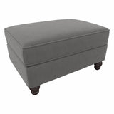 Bush Furniture Hudson Storage Ottoman, French Gray Herringbone Fabric, Standard Delivery