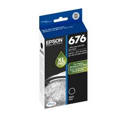 Epson 676XL DuraBrite Black High Yield Ink Cartridge, T676XLXL120-S