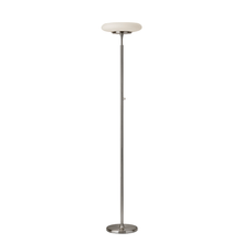 Load image into Gallery viewer, Adesso Hubble LED Torchiere, 72inH, White Shade/Brushed Steel