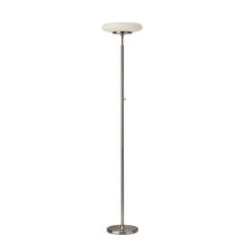 Adesso Hubble LED Torchiere, 72inH, White Shade/Brushed Steel