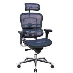 Eurotech Ergohuman High-Back Ergonomic Mesh Chair, Blue/Chrome