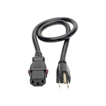 Load image into Gallery viewer, Eaton Tripp Lite Series Computer Power Cord, NEMA 5-15P to Locking C13 - Heavy-Duty, 15A, 125V, 14 AWG, 2 ft. (0.61 m), Black - Power cable - power IEC 60320 C13 locking to NEMA 5-15P (M) - AC 125 V - 15 A - 2 ft - black