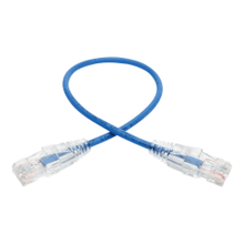 Load image into Gallery viewer, Tripp Lite 1ft Cat6 Gigabit Snagless Molded Slim UTP Patch Cable RJ45 M/M Blue 1ft - 1 ft Category 6e Network Cable for Network Device, Switch, Router, Server, Modem, Printer, Computer - First End: 1 x RJ-45 Male Network - Second End: 1 x RJ-45 Male