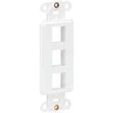 Tripp Lite Center Plate Insert Decora Vertical 3-Port for A/V VoIP Ethernet - 3 x Total Number of Socket(s) - White - Acrylonitrile Butadiene Styrene (ABS) - TAA Compliant
