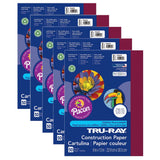 Pacon Tru-Ray Construction Paper, 9in x 12in, Burgundy, 50 Sheets Per Pack, Set Of 5 Packs