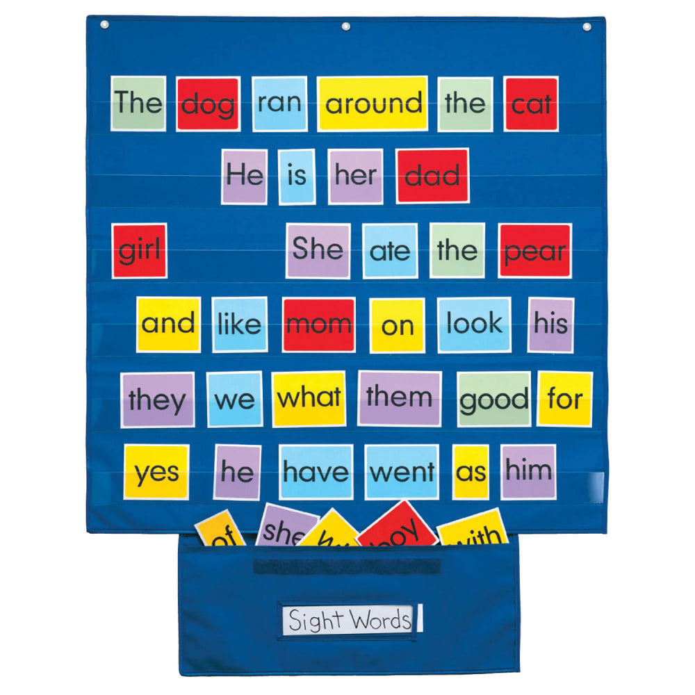 Playmonster Mid-Sized Pocket Chart, 28in x 28in, Blue, Pre-K - Grade 8