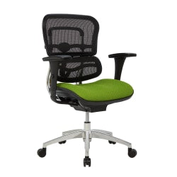 WorkPro 12000 Series Ergonomic Mesh/Premium Fabric Mid-Back Chair, Black/Lime, BIFMA Compliant