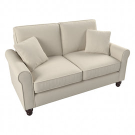 Bush Furniture Hudson 61inW Loveseat, Cream Herringbone, Standard Delivery