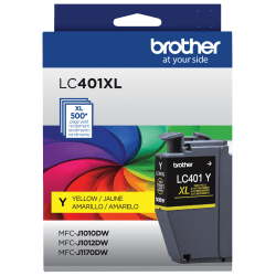 Brother LC401XL Yellow High-Yield Ink Cartridge, LC401XLY