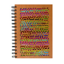 Load image into Gallery viewer, Inkology Laser Cut Journals, 5-7/8in x 8-1/4in, College Ruled, 192 Pages (96 Sheets), Rainbow Wood, Pack Of 6 Journals