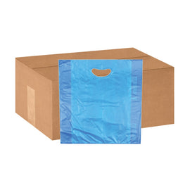 Elkay Plastics Plastronic High-Density Polyethylene Merchandise Bags With Die-Cut Handles, 16inH x 24inW x 4inD, Blue, Pack Of 500 Bags