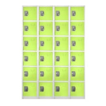 Load image into Gallery viewer, Alpine 6-Tier Steel Lockers, 72inH x 12inW x 12inD, Green, Pack Of 4 Lockers