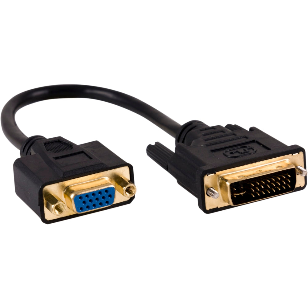 Ativa DVI to VGA Pigtail Adapter, DVI-I Male to VGA Female, Video Only, Black