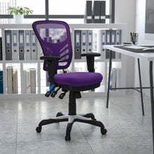 Load image into Gallery viewer, Flash Furniture Ergonomic Mesh Mid-Back Swivel Task Chair, Purple/Black