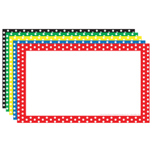 Load image into Gallery viewer, Top Notch Teacher Products Polka Dot Border Index Cards, 4in x 6in, Assorted Colors, 75 Cards Per Pack, Case Of 6 Packs