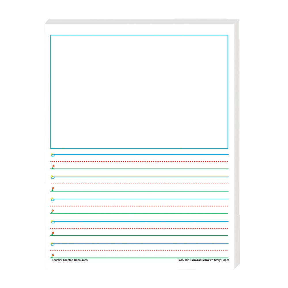 Teacher Created Resources Smart Start 1-2 Story Filler Paper, 11in x 8 1/2in, 100 Sheets (200 pages), Pack Of 4
