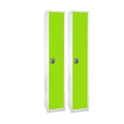 Alpine 1-Tier Steel Lockers, 72inH x 12inW x 12inD, Green, Set Of 2 Lockers