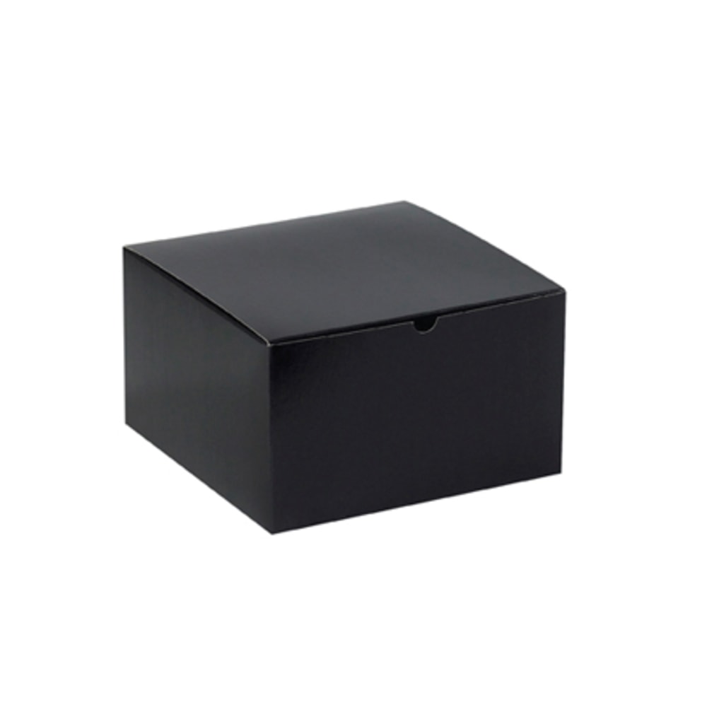 Partners Brand Black Gloss Gift Boxes 10in x 10in x 6in, Case of 50