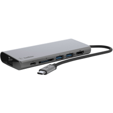 Load image into Gallery viewer, Belkin USB-C Multimedia Hub - for Notebook - 60 W - USB Type C - 3 x USB Ports - 2 x USB 3.0 - USB Type-C - Network (RJ-45) - HDMI - Wired