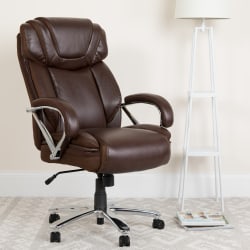 Flash Furniture Hercules LeatherSoft Faux Leather High-Back Big & Tall Ergonomic Office Chair, Brown/Gray