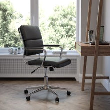 Load image into Gallery viewer, Flash Furniture LeatherSoft Faux Leather Mid-Back Contemporary Executive Office Chair, Black