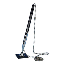 Load image into Gallery viewer, PM Company Counter Pen With Ball Chain/Base, Black Ink, Black Base With Upright Holder
