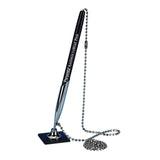 PM Company Counter Pen With Ball Chain/Base, Black Ink, Black Base With Upright Holder