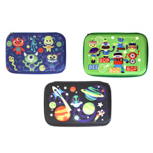 Load image into Gallery viewer, Inkology Plastic Pencil Cases, 6inH x 9inW x 13inD, Assorted Designs, Pack Of 6 Pencil Cases