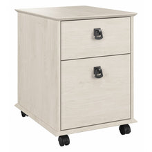 Load image into Gallery viewer, Bush Furniture Homestead Farmhouse Vertical Mobile File Cabinet, Linen White Oak, Delivery