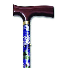 Load image into Gallery viewer, Alex Orthopedic Folding Travel Cane, 36in-37in, Fritz Handle, Mauve Floral