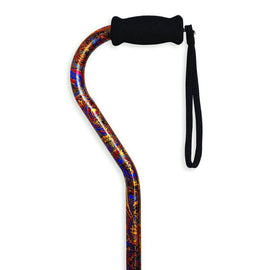 Alex Orthopedic Offset Handle Aluminum Cane, 31in-40in, Paisley