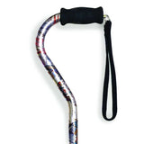 Alex Orthopedic Offset Handle Aluminum Cane, 31in-40in, Compass Rose