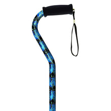Load image into Gallery viewer, Alex Orthopedic Offset Handle Aluminum Cane, 31in-40in, Blue Peacock