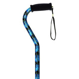 Alex Orthopedic Offset Handle Aluminum Cane, 31in-40in, Blue Peacock