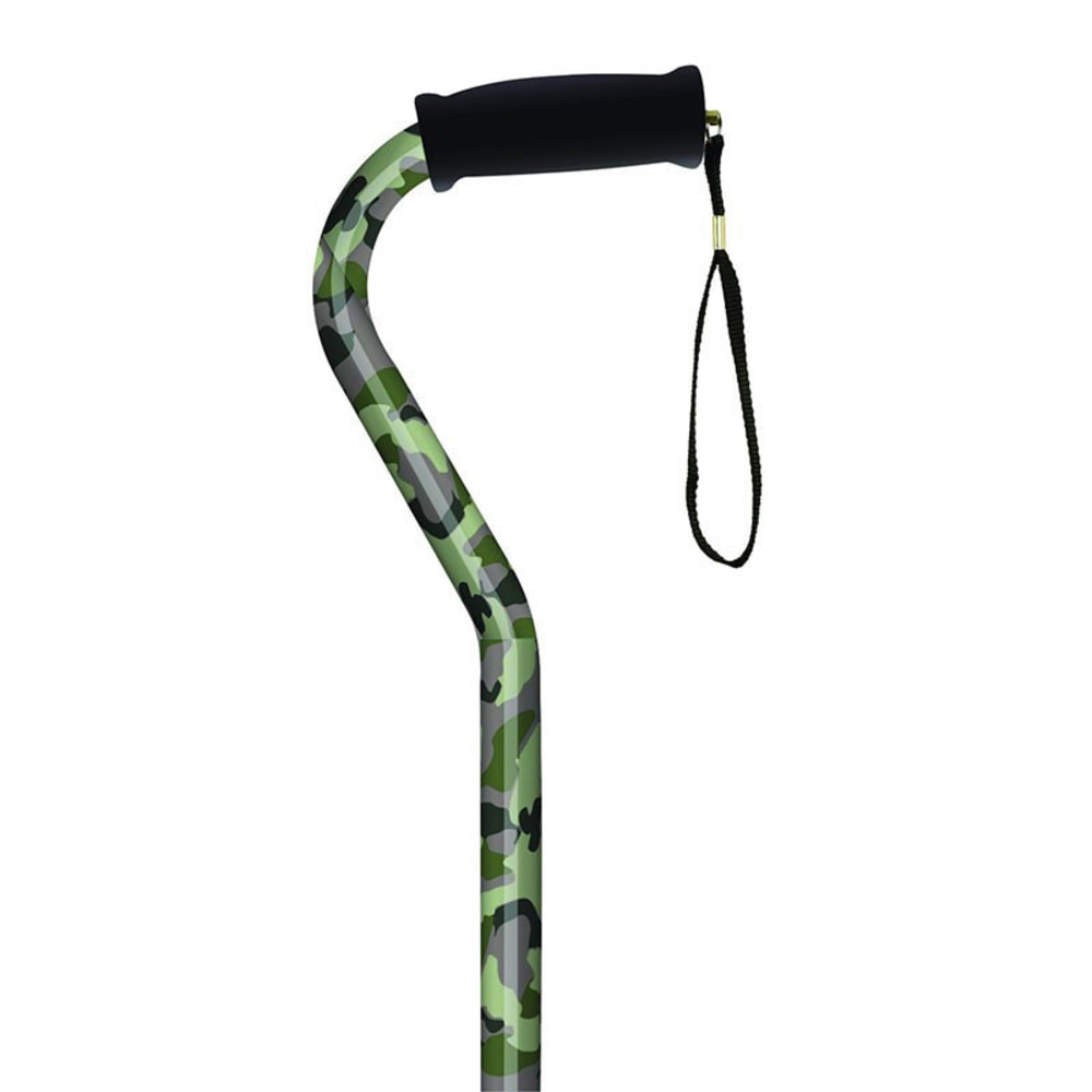 Alex Orthopedic Offset Handle Aluminum Cane, 31in-40in, Camoflauge