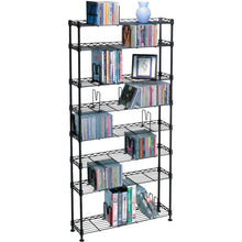 Load image into Gallery viewer, Atlantic 8 Tier Adjustable Multi-Media Storage Rack, Black Steel