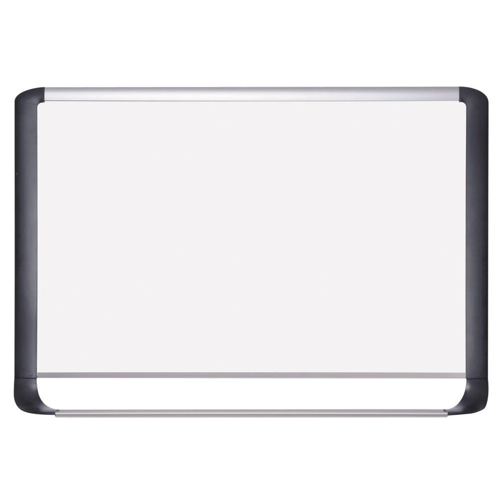 MasterVision Porcelain Dry-Erase Whiteboard, 36in x 48in, Aluminum Frame With Silver/Black Finish