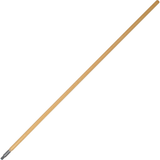 Genuine Joe Metal Tip Wooden Handle - 60in Length - 1.13in Diameter - Woodgrain, Brown - Wood, Metal - 6 / Carton