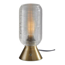 Load image into Gallery viewer, Adesso Isaac Table Lantern, 11-1/2inH, Smoked Glass Shade/Antique Brass Base