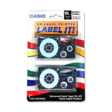 Casio XR18X2S Black-On-Clear Tapes, 0.75in, Pack Of 2