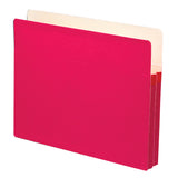 Smead Color File Pockets, Letter Size, 1 3/4in Expansion, 9 1/2in x 11 3/4in, Red