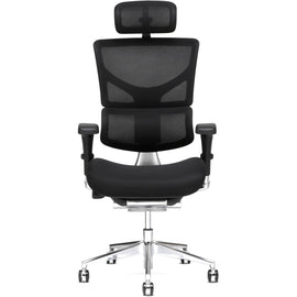 X-Chair X3 Wide Ergonomic Fabric High-Back Task Chair With Headrest, Black