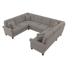 Load image into Gallery viewer, Bush Furniture Coventry 113inW U-Shaped Sectional Couch, Beige Herringbone, Standard Delivery