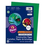 Riverside Groundwood Construction Paper, 100% Recycled, 9in x 12in, Holiday Green, Pack Of 50