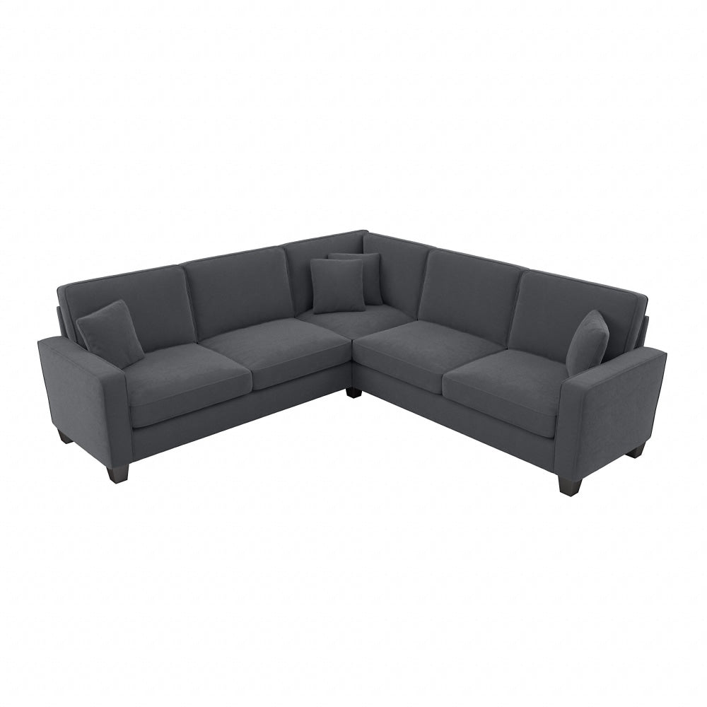 Bush Furniture Stockton 99inW L-Shaped Sectional Couch, Dark Gray Microsuede Fabric, Standard Delivery