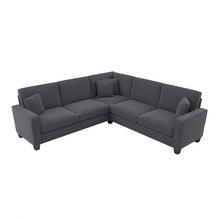 Load image into Gallery viewer, Bush Furniture Stockton 99inW L-Shaped Sectional Couch, Dark Gray Microsuede Fabric, Standard Delivery