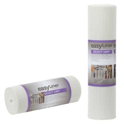 Duck Brand Select Grip EasyLiner Non-Adhesive Shelf And Drawer Liner, 20in x 24ft/12in x 20ft, White, Pack Of 2 Rolls
